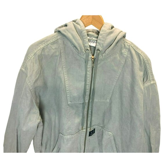 Urban Outfitters BDG Utility Coat Jacket Skate Hooded Zip Front Large Sage Green - Picture 3 of 8